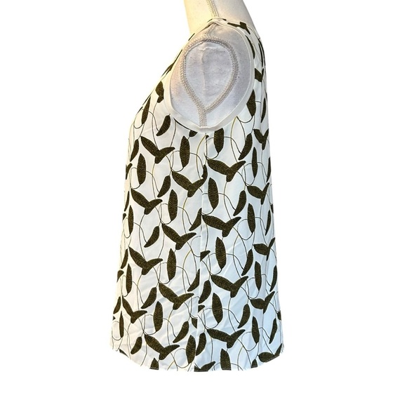 Brooks Brothers Crewneck Sleeveless Botanical Leaf Print Tank Top Women’s SZ 6 - Picture 4 of 8